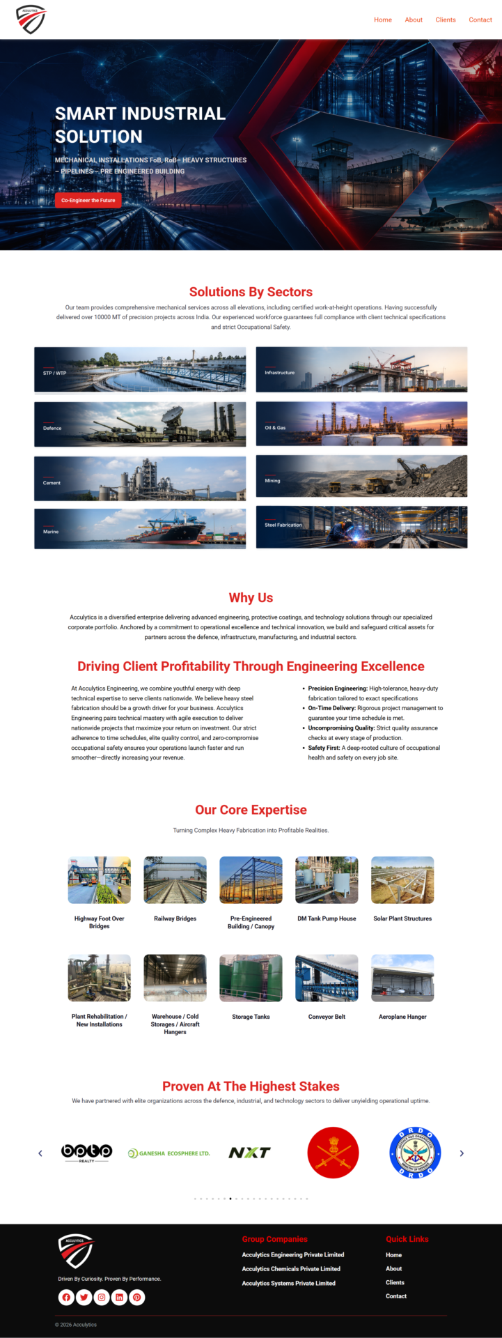 Acculytics corporate website development project