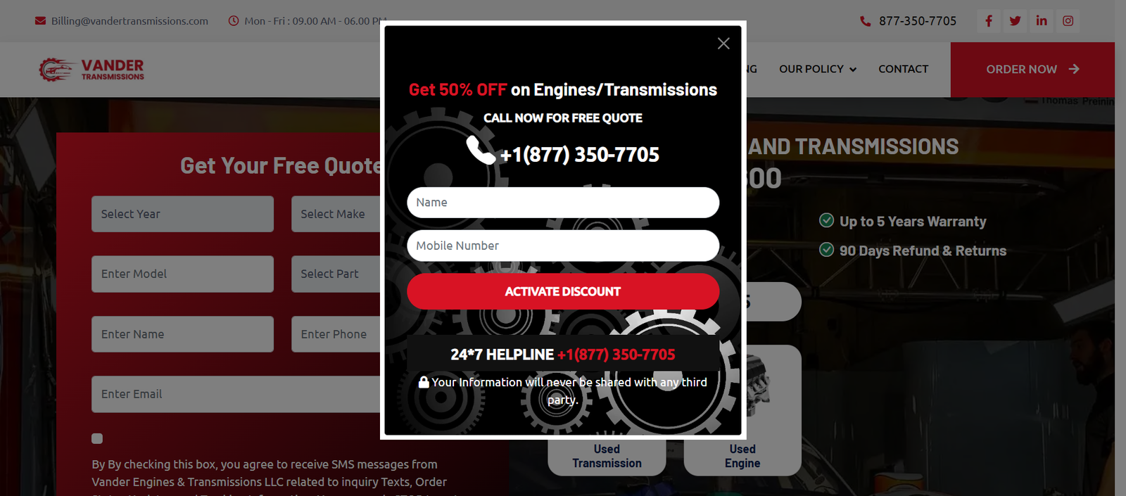 Pop Up Form