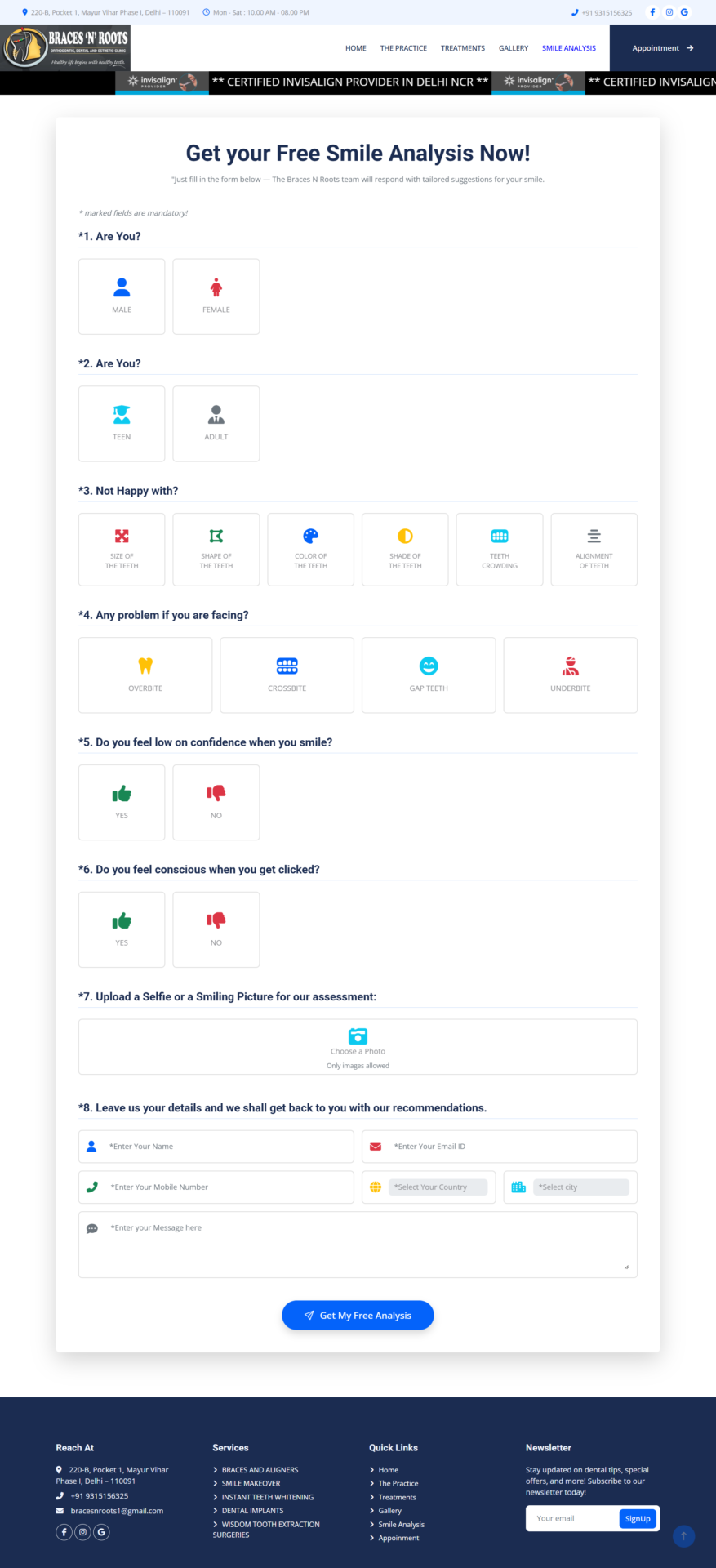 Smile Analysis Form